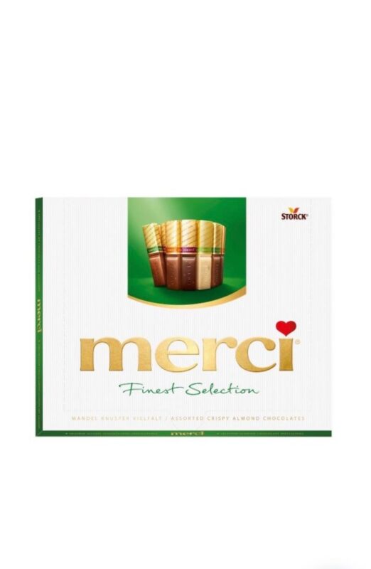 merci Assortiment de Chocolats Croustillants Amandes 250g