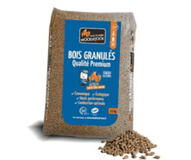 palettes WOODSTOCK Granulés de bois – 144 Sacs de 15 kG